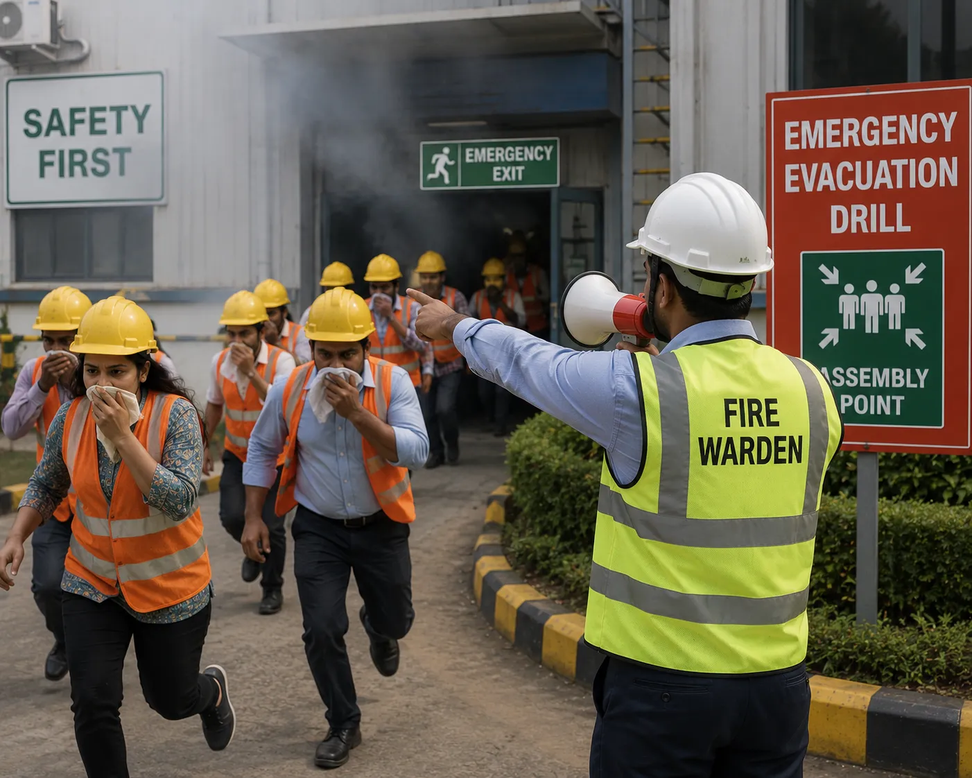 Evacuation drill in action at factory

